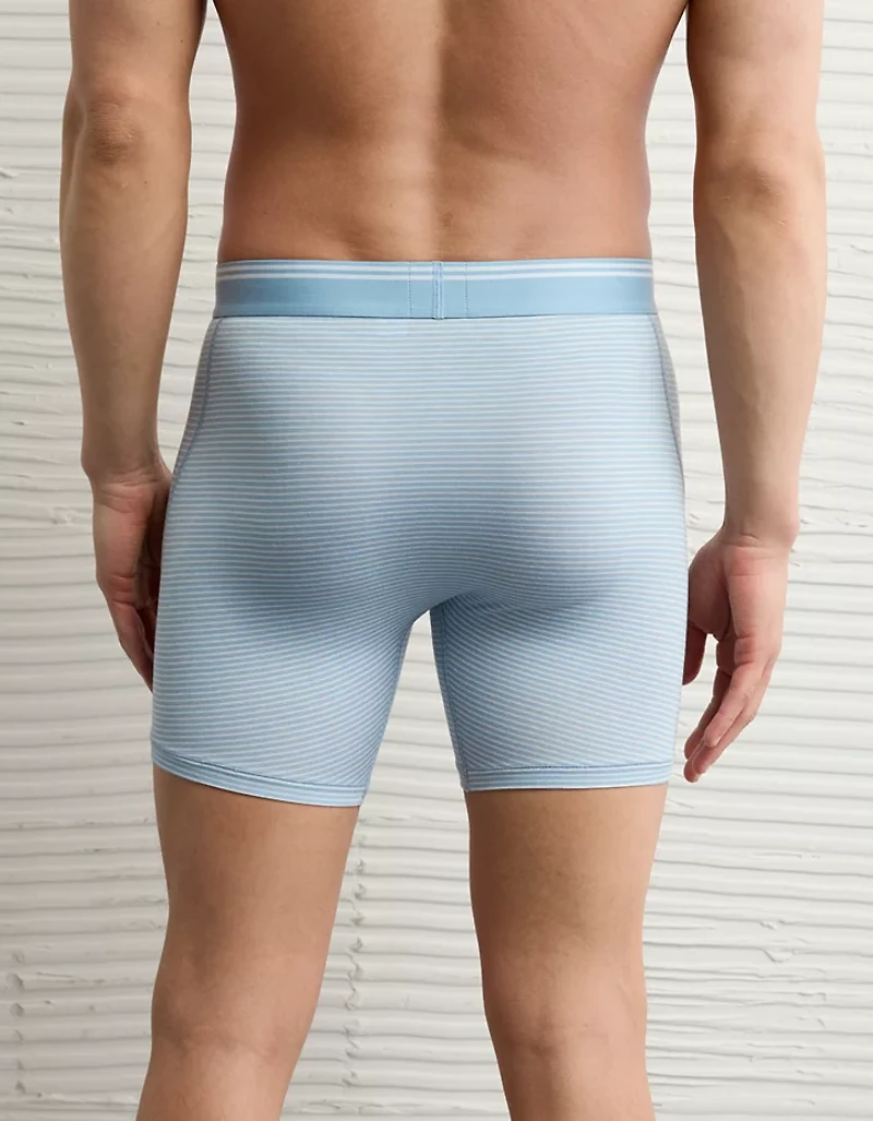 Caleçon boxeur ajusté ultradoux de 6 po à rayures pour hommes AEO