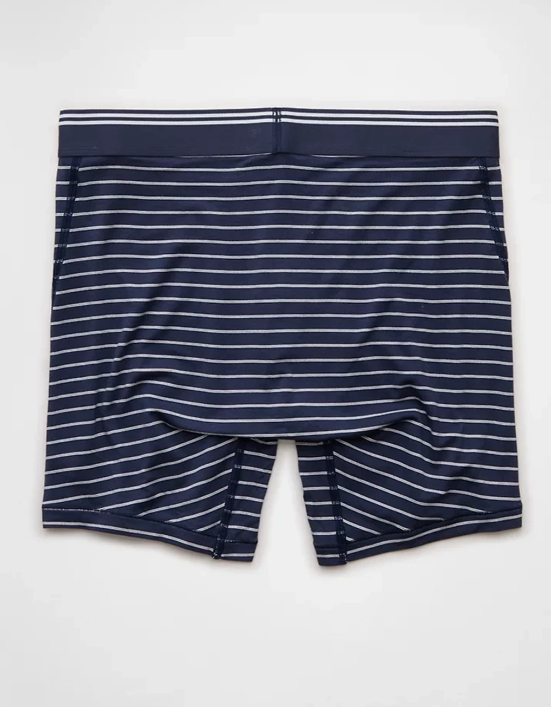Caleçon boxeur ajusté ultradoux de 6 po à rayures pour hommes AEO