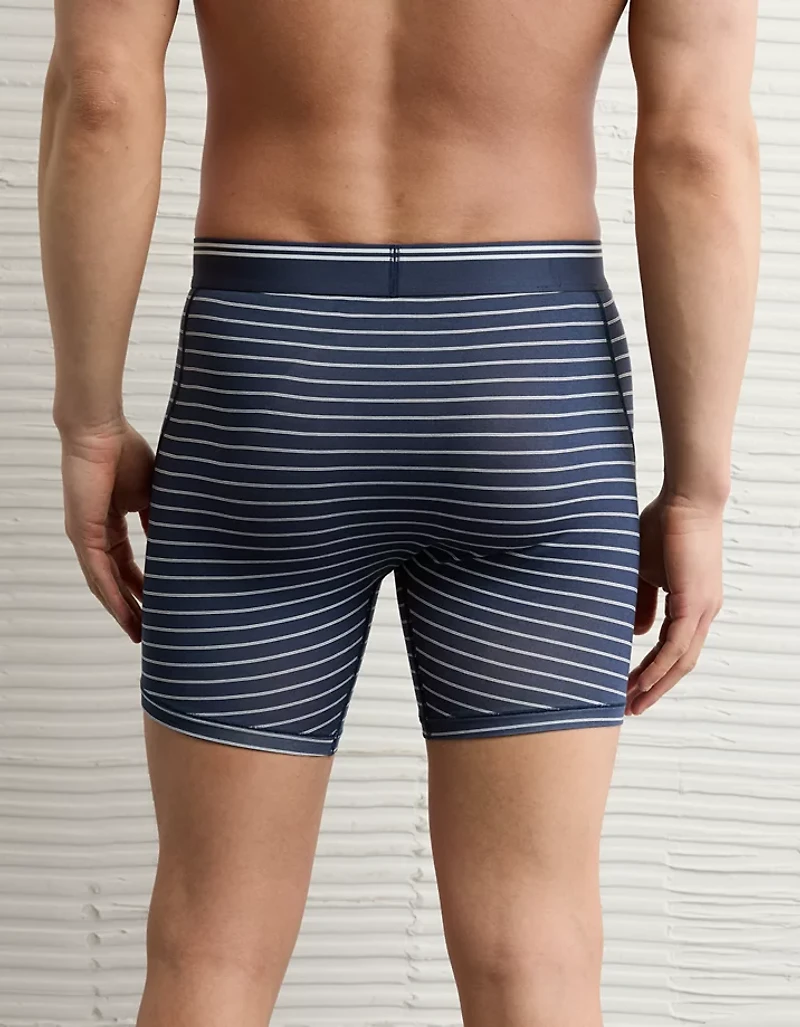 Caleçon boxeur ajusté ultradoux de 6 po à rayures pour hommes AEO