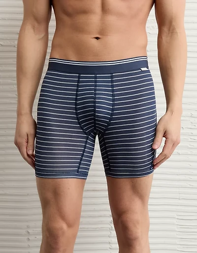 Caleçon boxeur ajusté ultradoux de 6 po à rayures pour hommes AEO