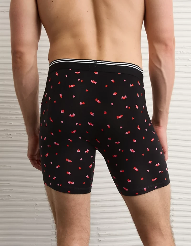 Caleçon boxeur ajusté ultradoux AEO de 6 po à motifs roses la Saint-Valentin pour hommes
