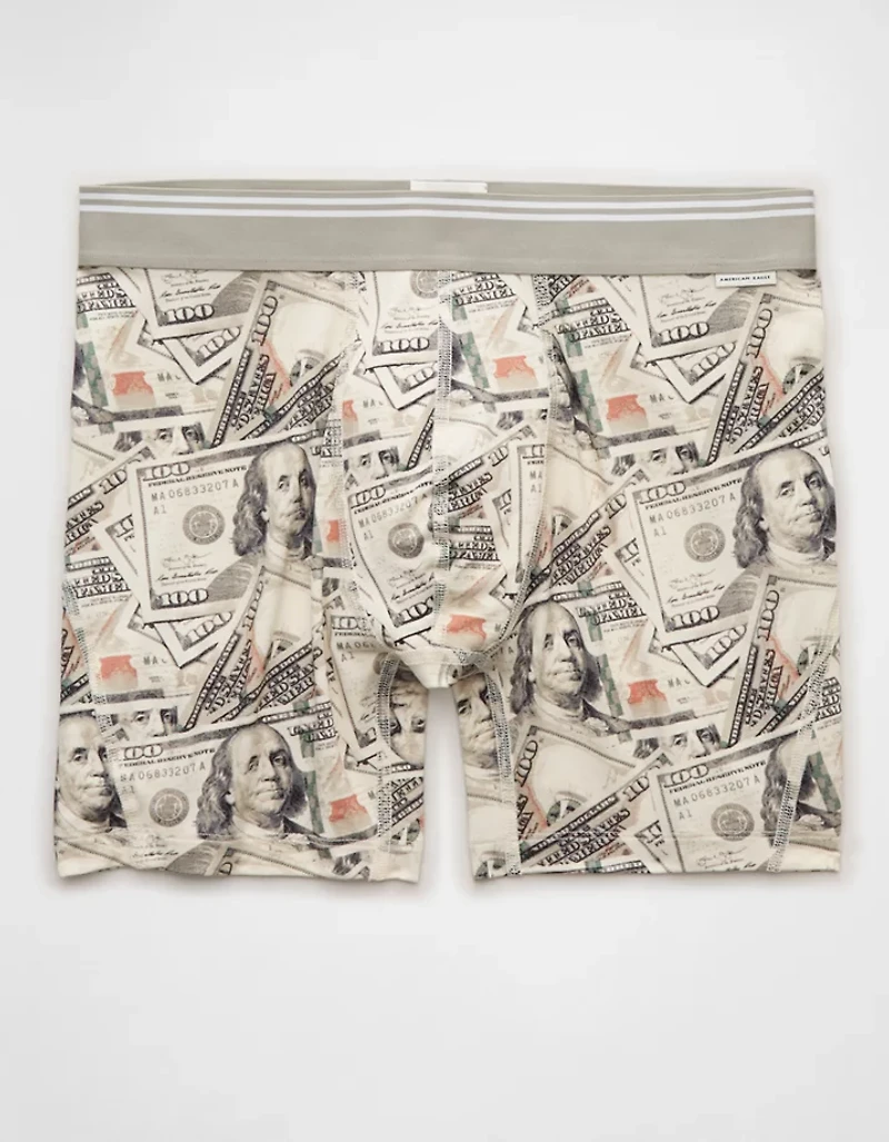 Caleçon boxeur ajusté ultradoux de 6 po billets dollar pour hommes AEO