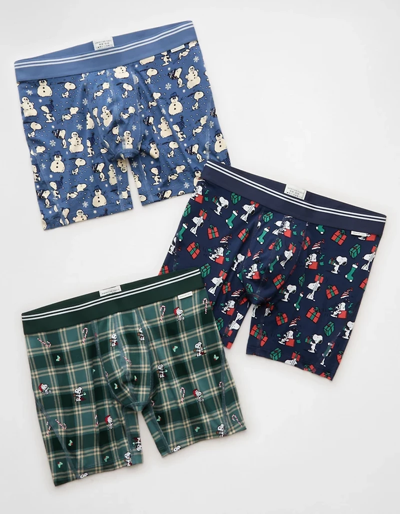 AEO Men's Peanuts 6" Ultra Soft Boxer Brief 3-Pack