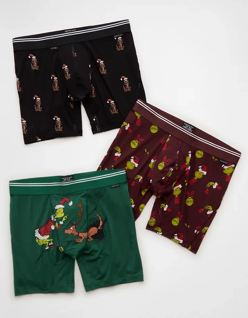 AEO Men's Grinch 6" Ultra Soft Boxer Brief 3-Pack