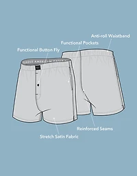 Caleçon boxeur à poche en satin pour hommes AEO