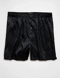 Caleçon boxeur à poche en satin motif cachemire pour hommes AEO