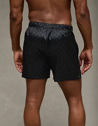 Caleçon boxeur à poche en satin motif cachemire pour hommes AEO