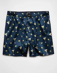 Caleçon boxeur à poche en satin olives pour hommes AEO