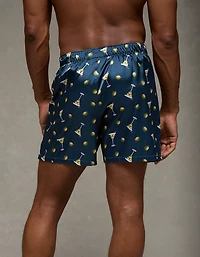 Caleçon boxeur à poche en satin olives pour hommes AEO