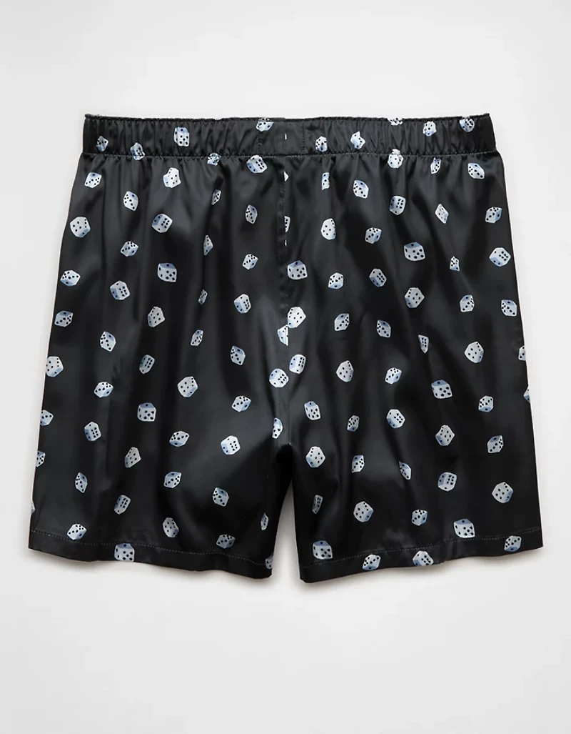 Caleçon boxeur à poche en satin dés pour hommes AEO