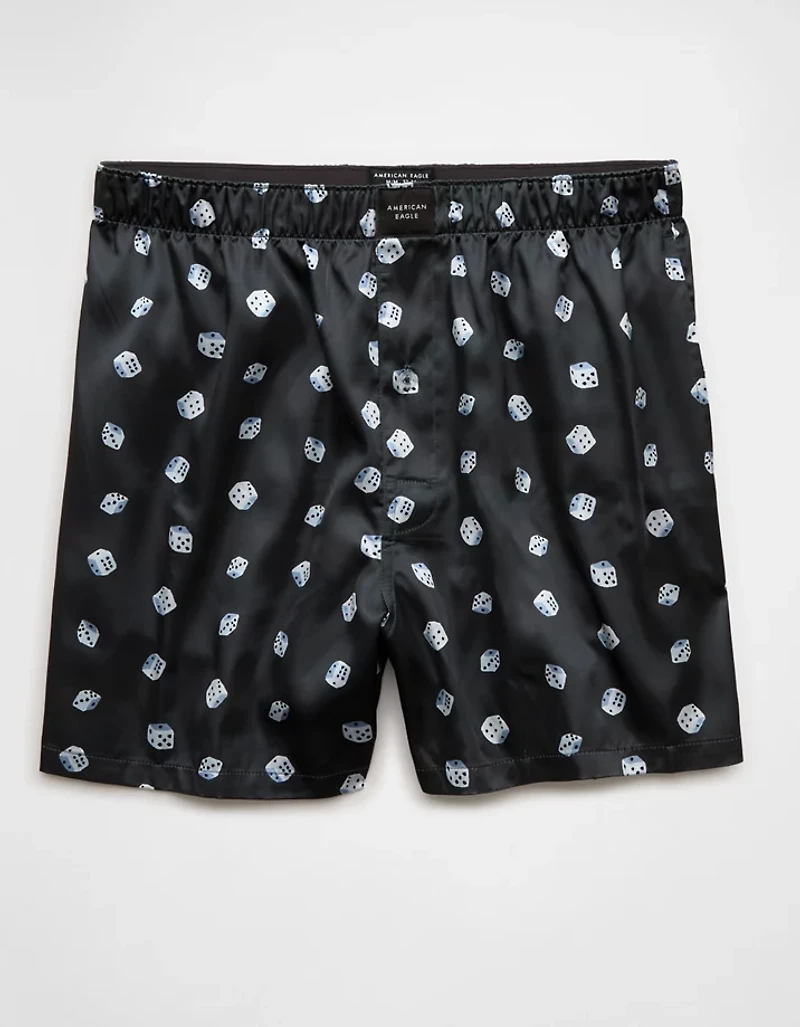 Caleçon boxeur à poche en satin dés pour hommes AEO