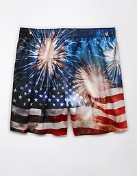 AEO Men's USA Fireworks Satin Pocket Boxer Short
