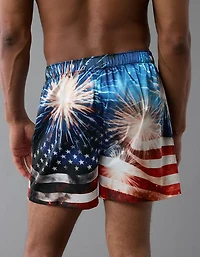 AEO Men's USA Fireworks Satin Pocket Boxer Short