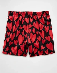 Caleçon boxeur à poche en satin de la Saint-Valentin pour hommes AEO