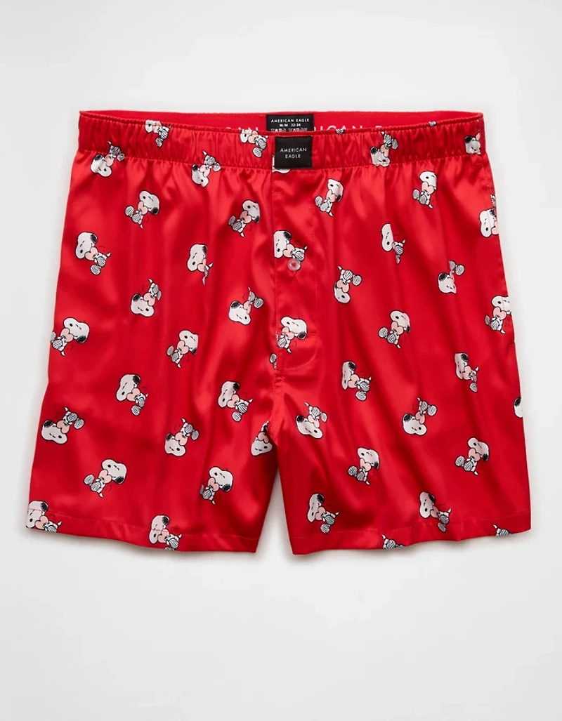 AE Men's Snoopy Satin Pocket Boxer Short