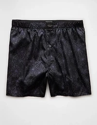 Caleçon boxeur à poche en satin toiles d’araignée pour hommes AEO