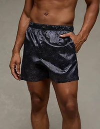 Caleçon boxeur à poche en satin toiles d’araignée pour hommes AEO