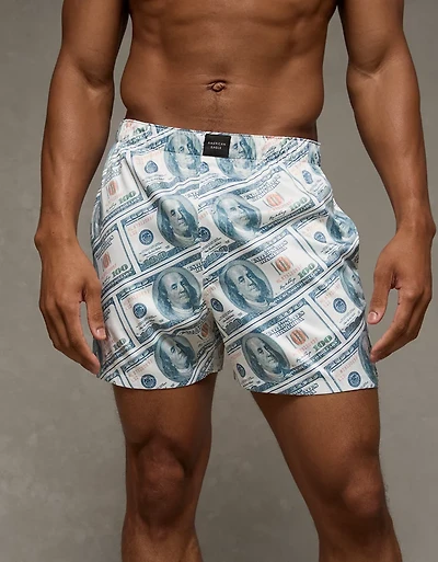 Caleçon boxeur à poche en satin pour hommes AEO
