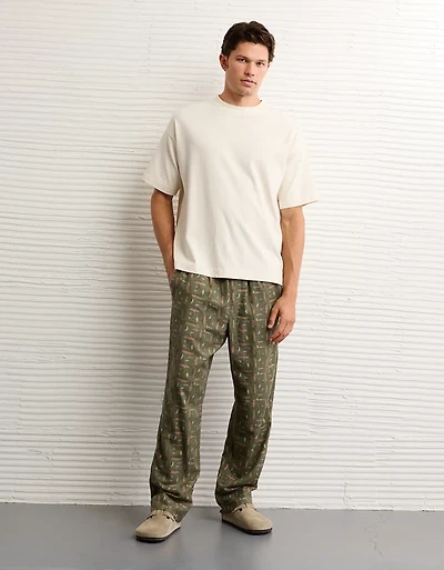 Pantalon en flanelle à jambe ouverte AE