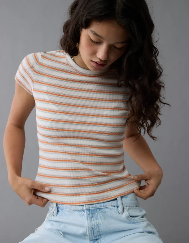 AE Pride Striped Hey Baby Tee