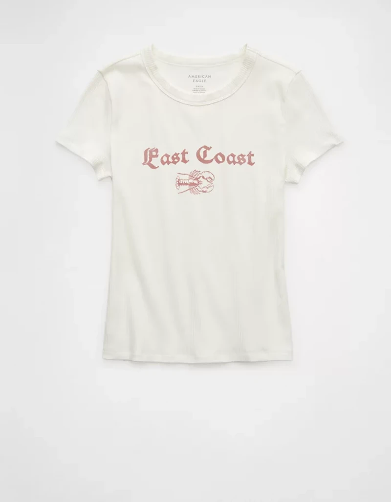 Petit t-shirt Hé à image de destination AE