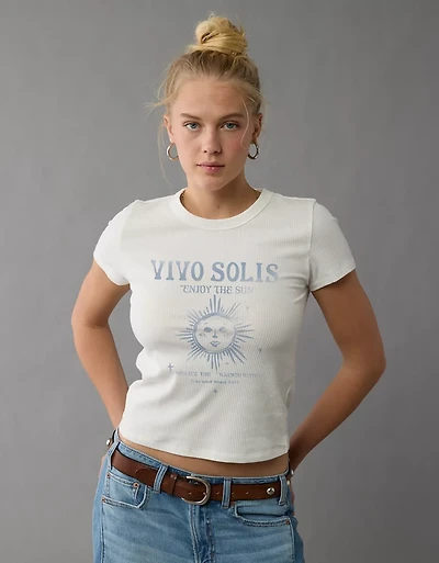 Petit t-shirt Hé à image de destination AE