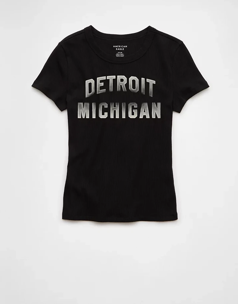 AE Detroit Michigan Graphic Hey Baby Tee