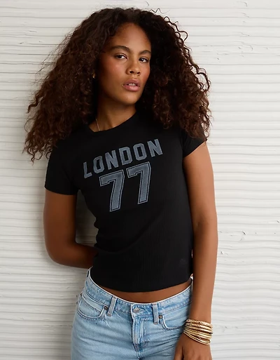 AE London 77 Graphic Hey Baby Tee