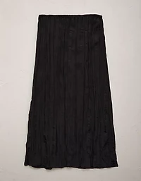 AE77 Textured Pull-On Midi Skirt