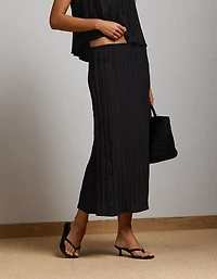 AE77 Textured Pull-On Midi Skirt