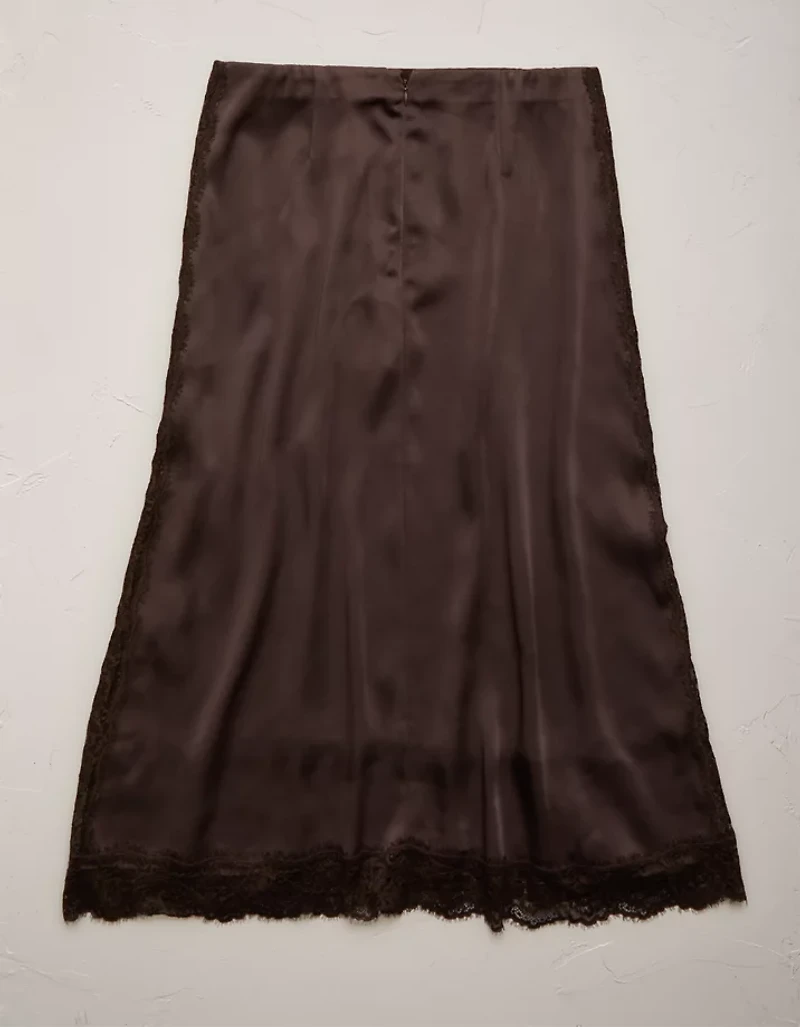 AE77 Satin Slip Lace Skirt