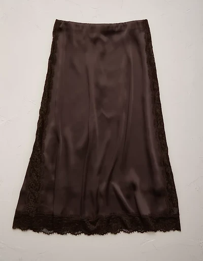 AE77 Satin Slip Lace Skirt