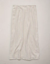 AE77 Linen-Blend Wrap Midi Skirt