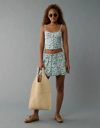 AE High-Waisted Embroidered Ruffle Mini Skirt