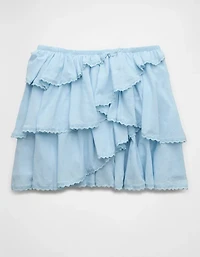 AE High-Waisted Asymmetrical Tiered Ruffle Mini Skirt