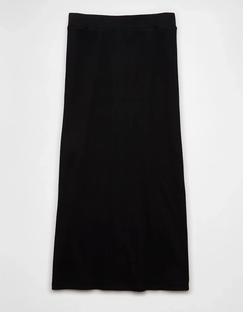 AE High-Waisted Button-Up Knit Midi Skirt