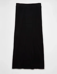 AE High-Waisted Button-Up Knit Midi Skirt