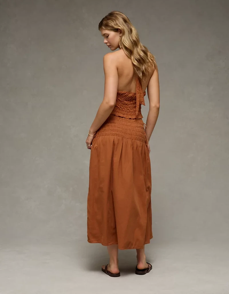 Jupe longue à attaches latérales et taille haute AE