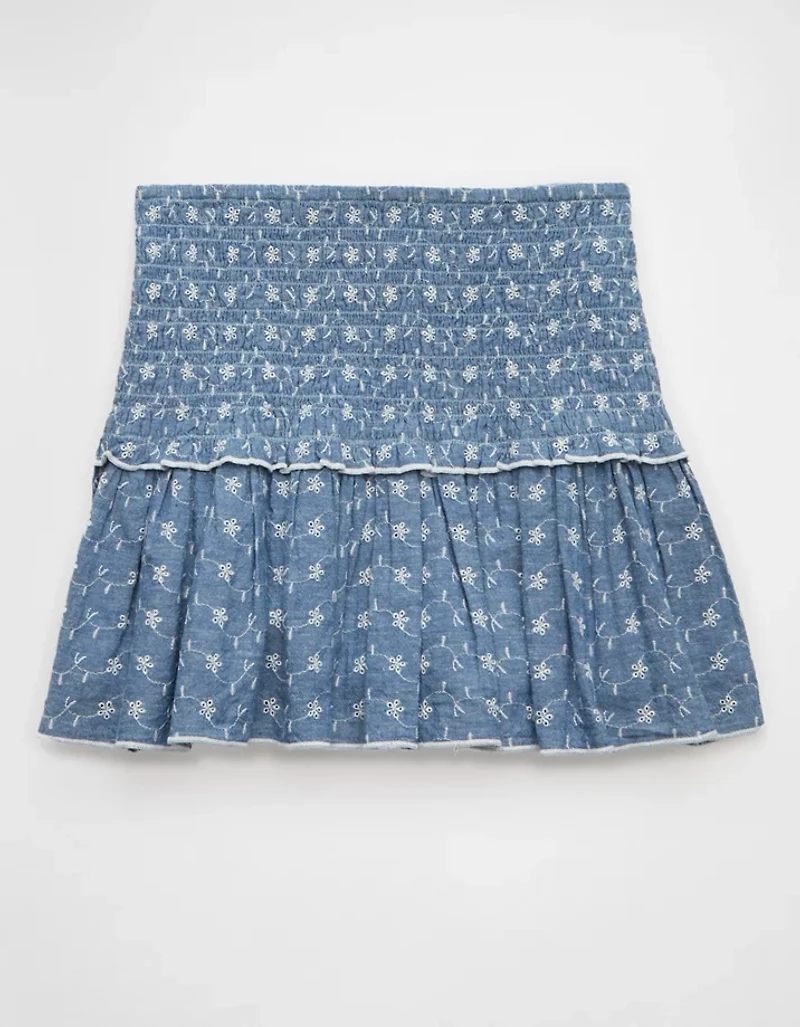 Minijupe à taille haute et smocks AE