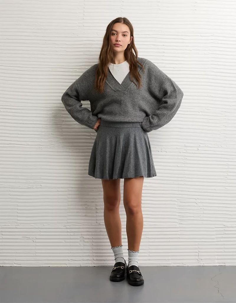 AE High-Waisted Sweater Mini Skort