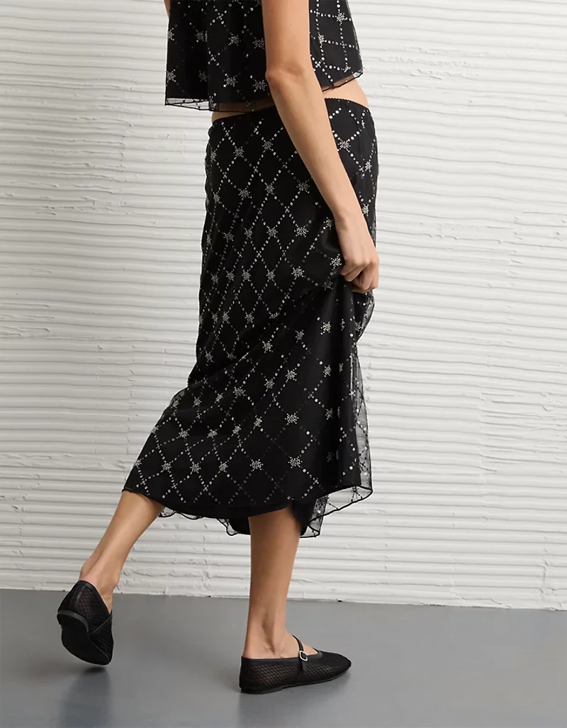 AE High-Waisted Sequin Maxi Skirt