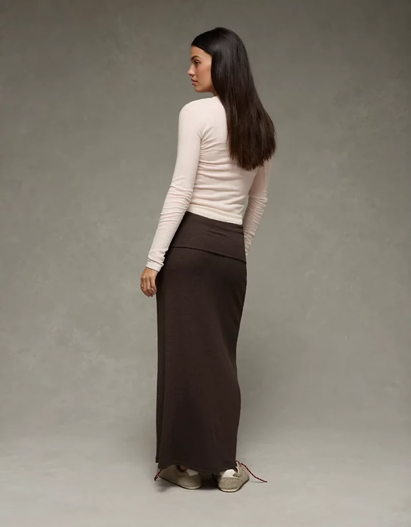 AE Cozy High-Waisted Foldover Maxi Skirt