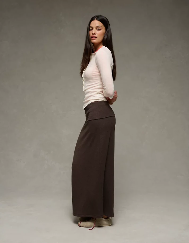 AE Cozy High-Waisted Foldover Maxi Skirt