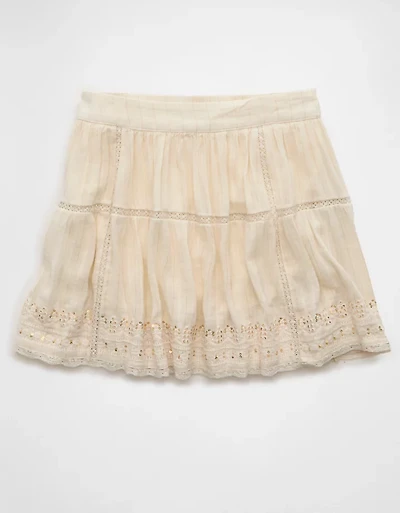 Minijupe en dentelle à taille haute AE