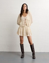 AE High-Waisted Lace Mini Skirt