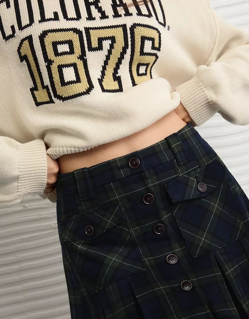 AE Mid-Rise Pleated Mini Skirt