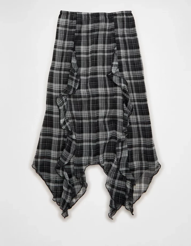 AE High-Waisted Plaid Maxi Skirt