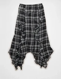 Jupe longue à carreaux taille haute AE