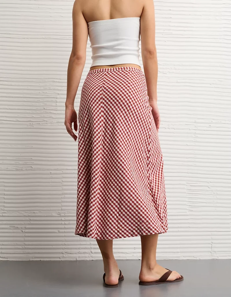 AE Linen-Blend Midi Skirt