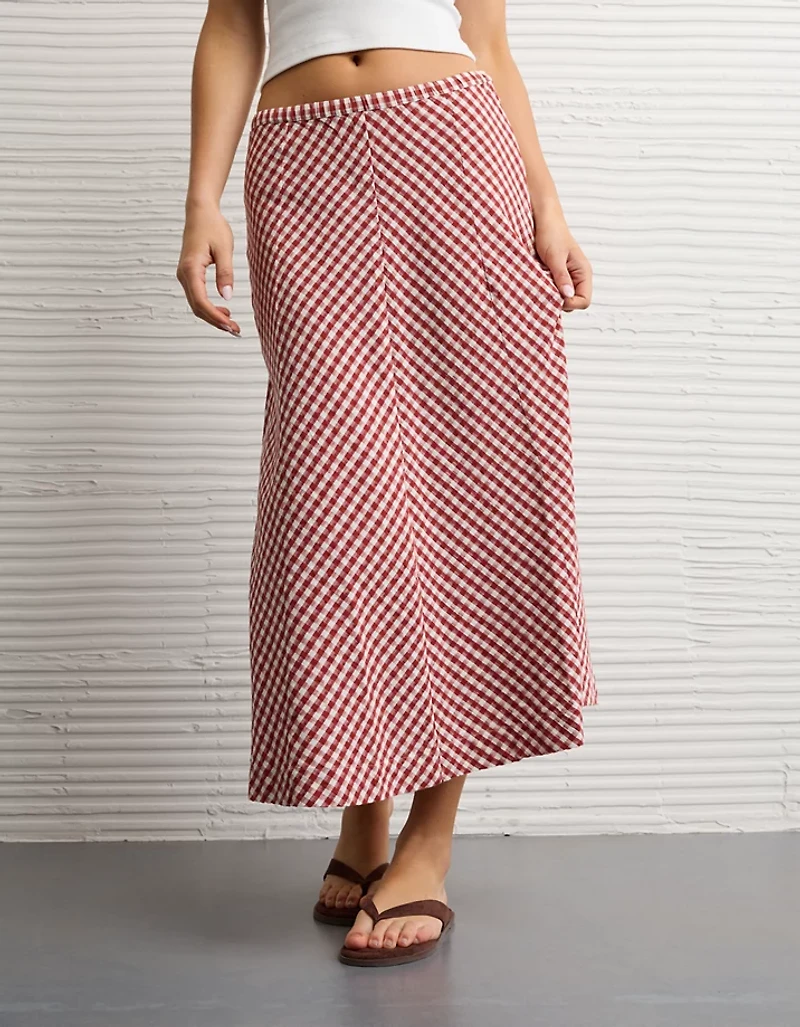 AE Linen-Blend Midi Skirt